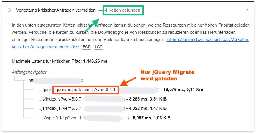 Verkettung kritischer Anfragen: Ohne jQuery